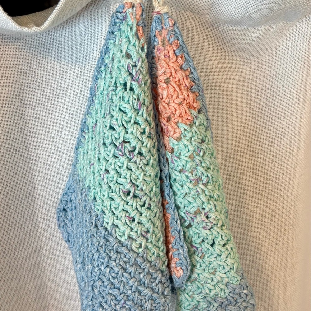 Hand crocheted small dish towels